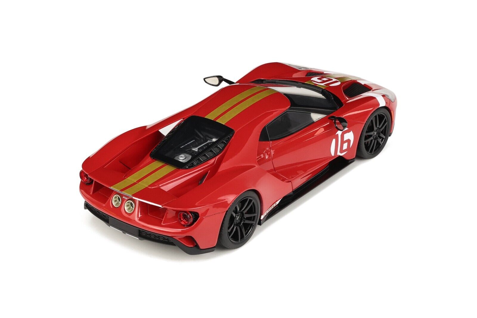 GT Spirit 1:18 Scale Resin Model Car - Ford GT Heritage Edition Alan Mann - Red - GT883