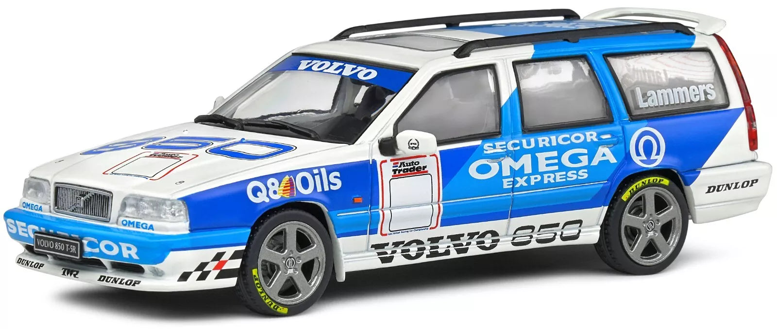 SOLIDO 1:43 Diecast, Volvo 850 T-5R 2.3i 20v Turbo Tribute, White/Blue - S4310604