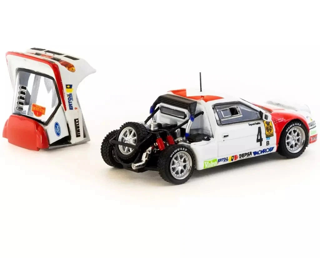 TARMAC WORKS 1:64 - Ford Rs200 Rallye Catalunya 1986 Antonio Zanini/Josep Autet, White/Red - T64P-001-86RC04