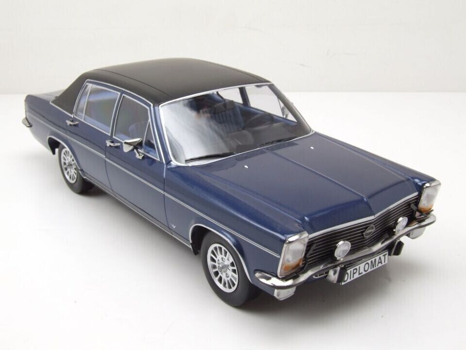 MCG 1:18 Scale Diecast Model Car - 1972 Opel Diplomat B 5.4L Automatic, Blue - MCG18336