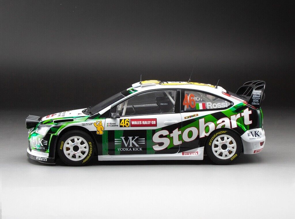 SunStar 1:18 Ford Focus RS WRC07 – #46 V.Rossi/C.Cassina – 2008 Wales Rally GB, Stobart