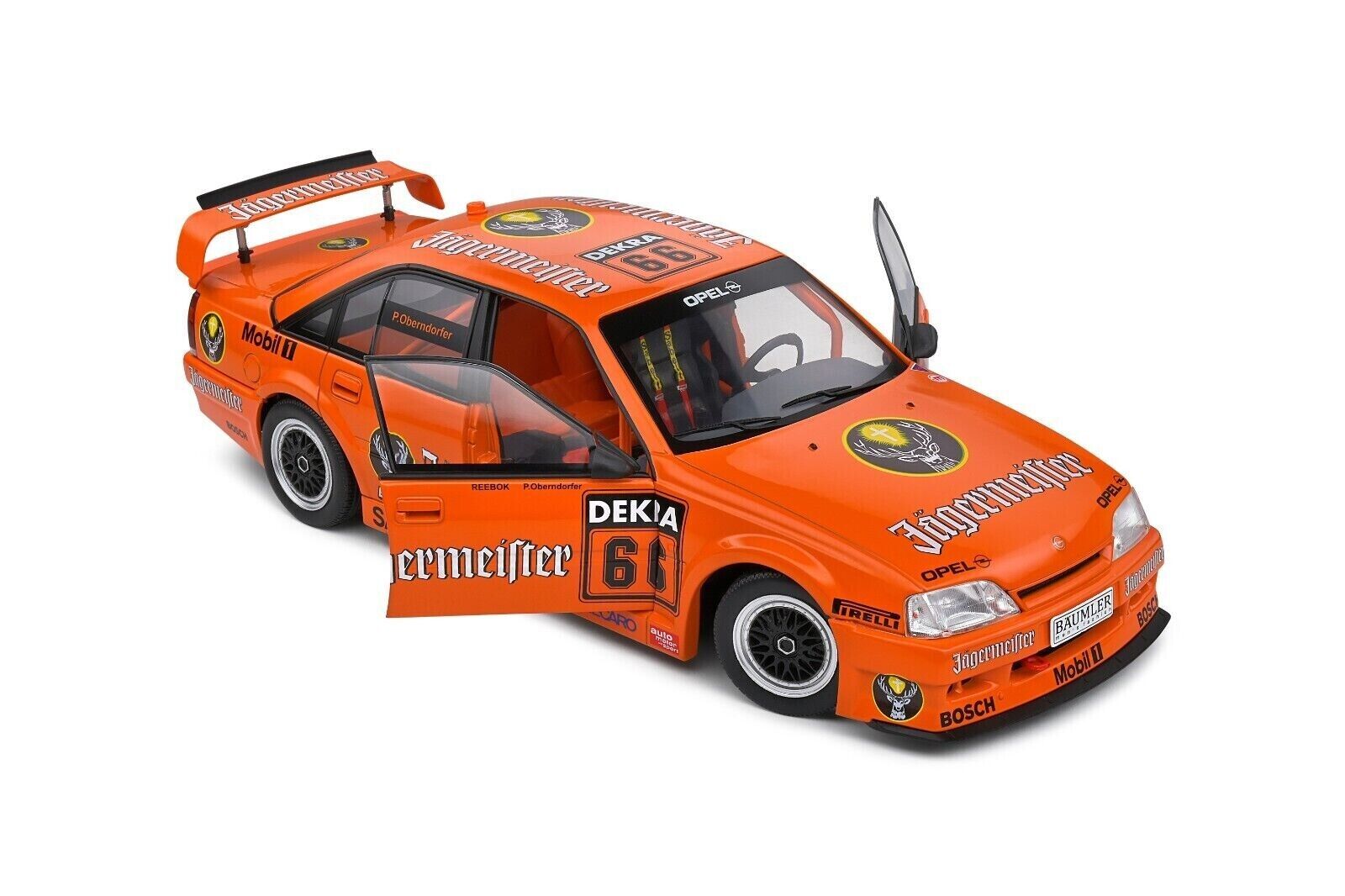 SOLIDO 1:18 Scale Diecast Model, 1991 Opel Omega Evolution 500 No 66 DTM Orange