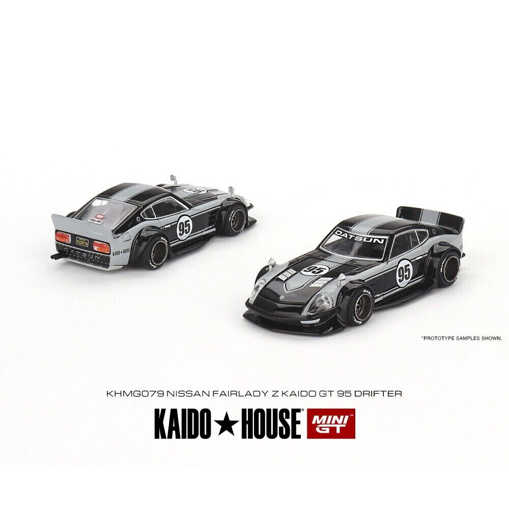 Mini GT 1:64 Scale Kaido House Datsun Fairlady Z GT 95 Drifter V1 Black Grey (RHD) - KHMG079