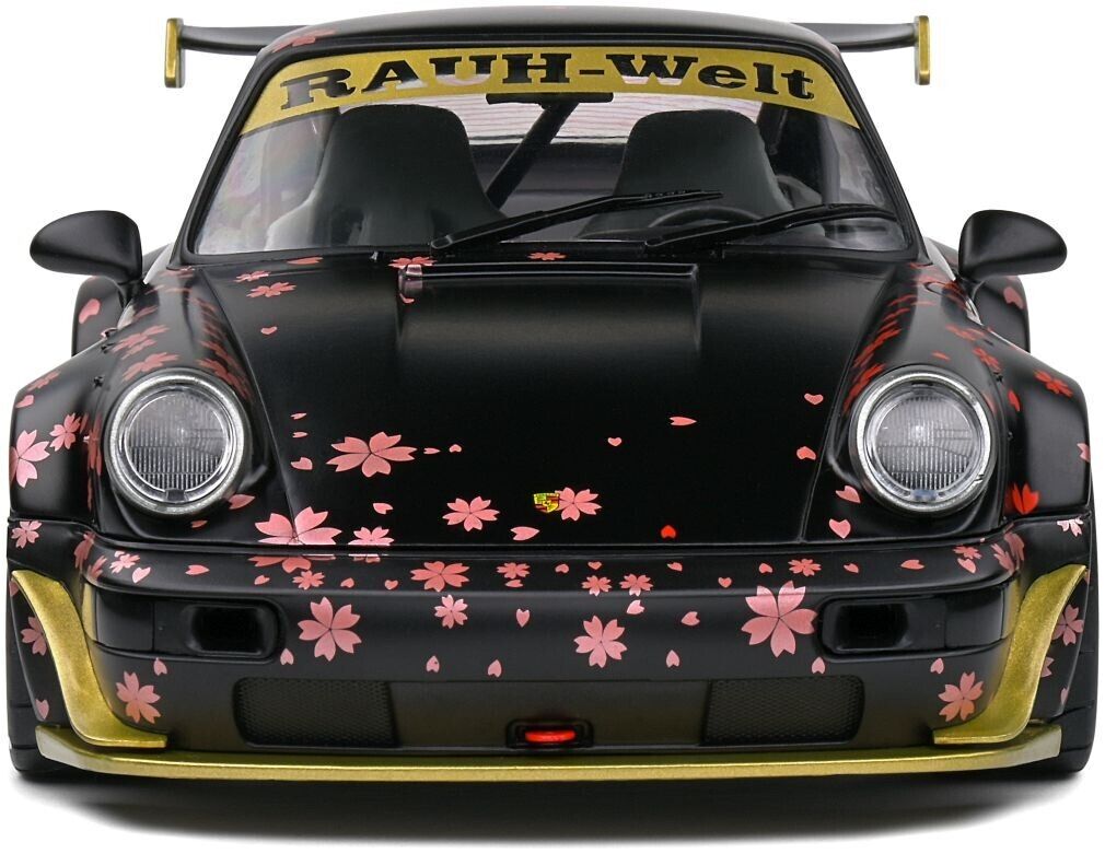 SOLIDO 1:18 Scale Diecast Model, Porsche 911 RWB Bodykit Aoki, Black 2021