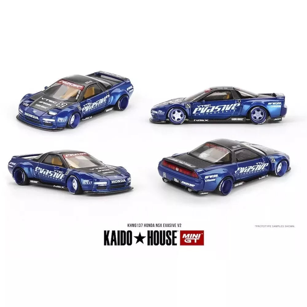 Mini GT Kaido House 1:64 Honda NSX Evasive V2, Blue - KHMG137 Mini GT Kaido House 1:64 Honda NSX Evasive V2, Blue - KHMG137