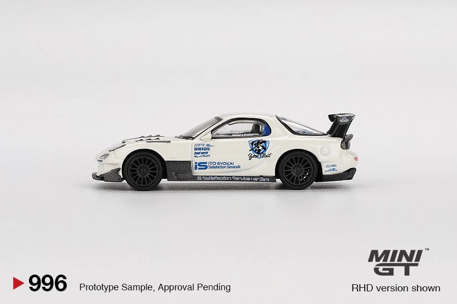 Mini GT 1:64 Diecast - Mazda RX-7 (FD3S) Itosyoukai Rei-gouki with RE Amemiya, White - MGT00996-R