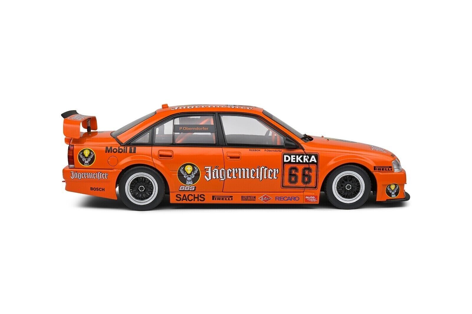 SOLIDO 1:18 Scale Diecast Model, 1991 Opel Omega Evolution 500 No 66 DTM Orange