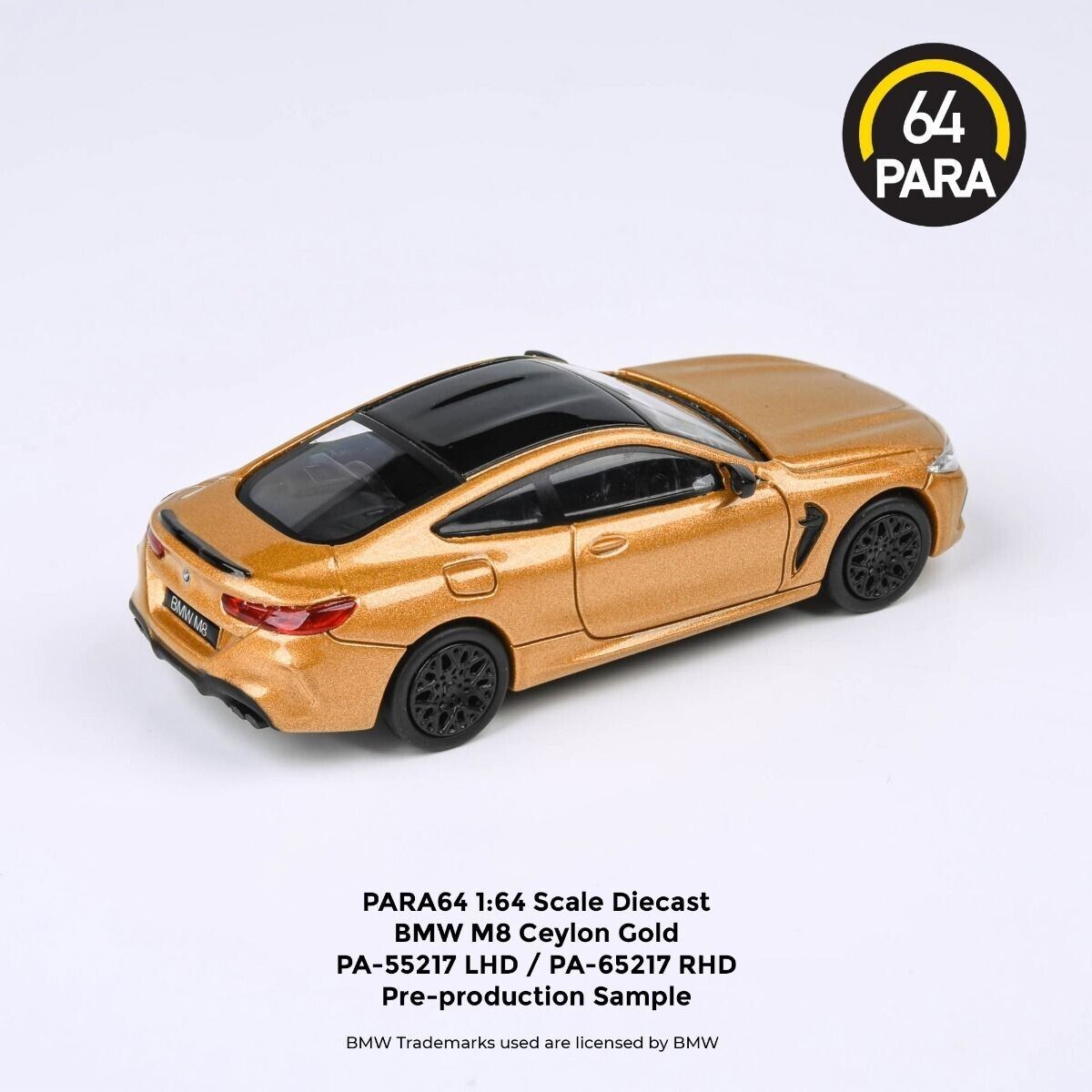 PARA64 1:64 Scale Diecast Model Car - BMW M8 Coupe in Ceylon Gold - LHD