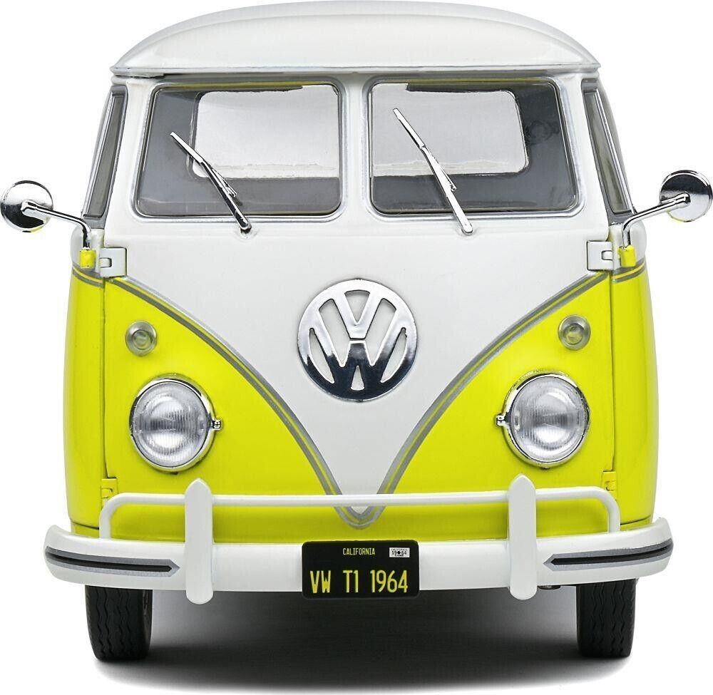 SOLIDO 1:18 Scale Diecast Model Car, Volkswagen VW T1 Pick Up 1950 Yellow/White