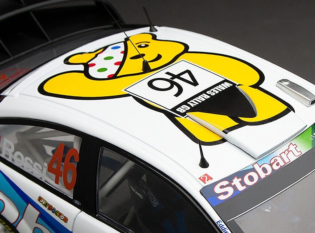 SunStar 1:18 Ford Focus RS WRC07 – #46 V.Rossi/C.Cassina – 2008 Wales Rally GB, Stobart