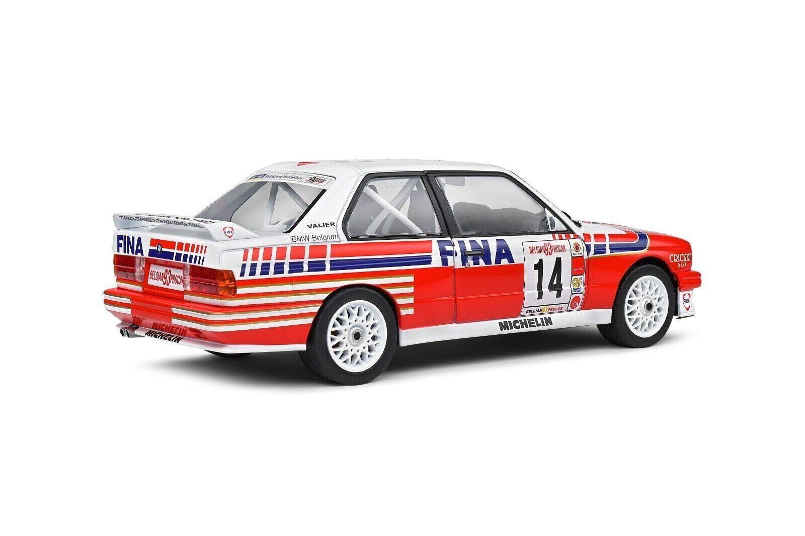 SOLIDO 1:18 Scale Diecast Model, BMW E30 M3 #14 Duez Belgium Procar 1993