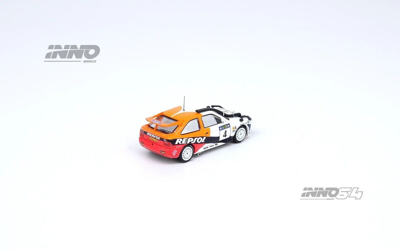 INNO64 1:64 Scale Diecast Model Car - Ford Escort RS Cosworth Repsol Safary Rally Kenya 1996 LHD