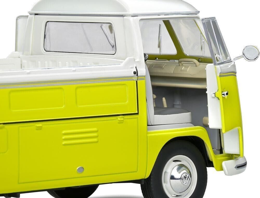 SOLIDO 1:18 Scale Diecast Model Car, Volkswagen VW T1 Pick Up 1950 Yellow/White