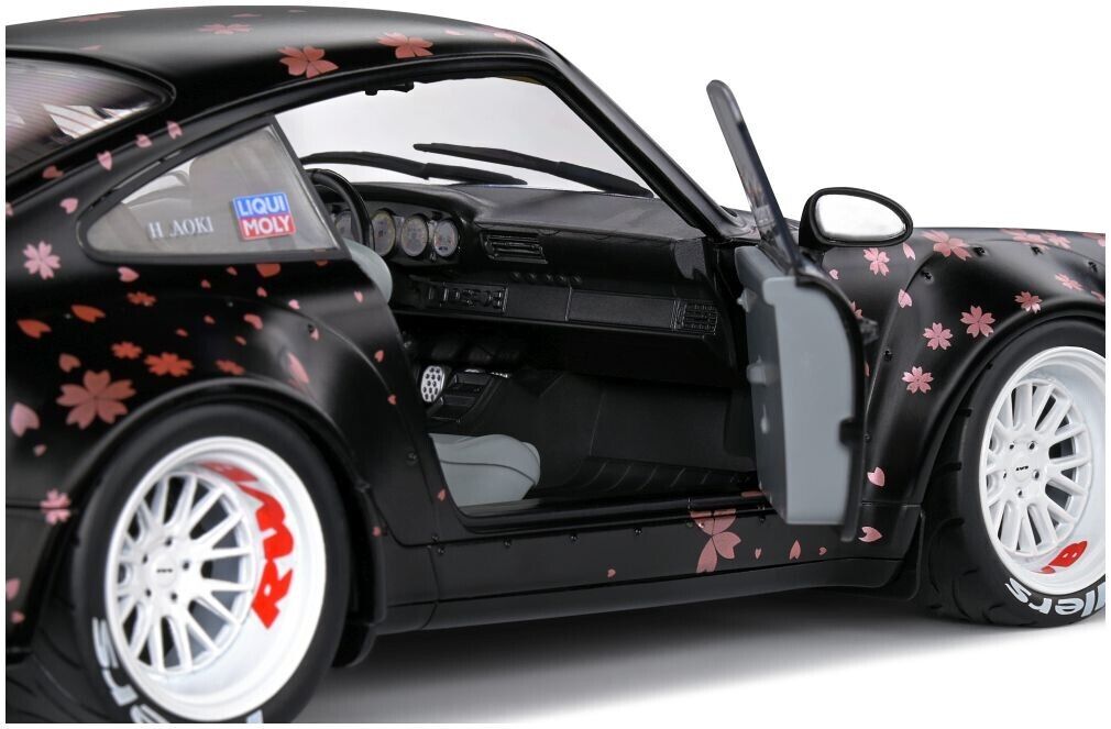SOLIDO 1:18 Scale Diecast Model, Porsche 911 RWB Bodykit Aoki, Black 2021
