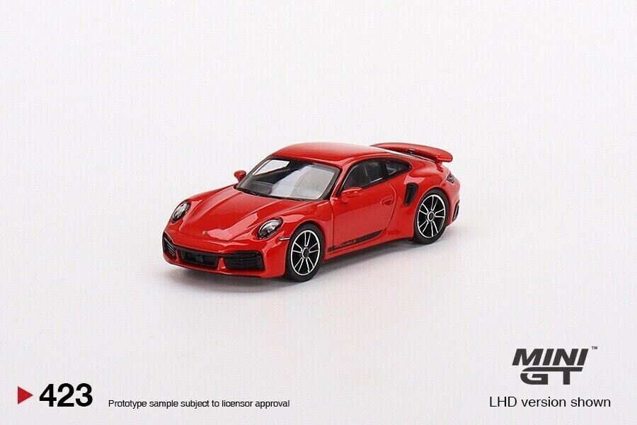 Mini GT 1:64 Diecast Car Porsche 911 Turbo S Guards Red (RHD) 423