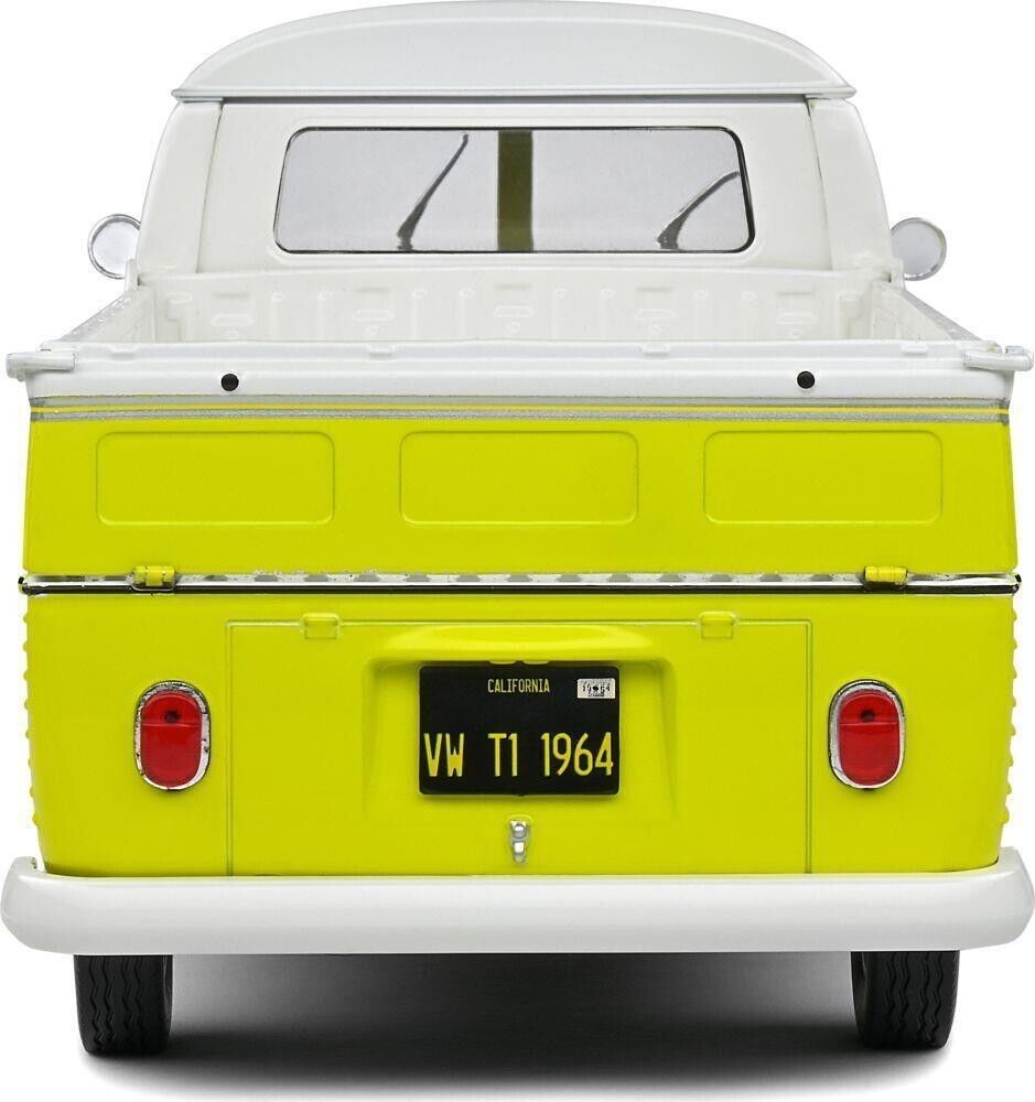 SOLIDO 1:18 Scale Diecast Model Car, Volkswagen VW T1 Pick Up 1950 Yellow/White