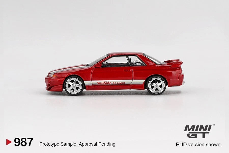 Mini GT 1:64 Diecast - Nissan Skyline GTR (R32) Veilside Combat C1, RHD, Gem Red - MGT00986-R