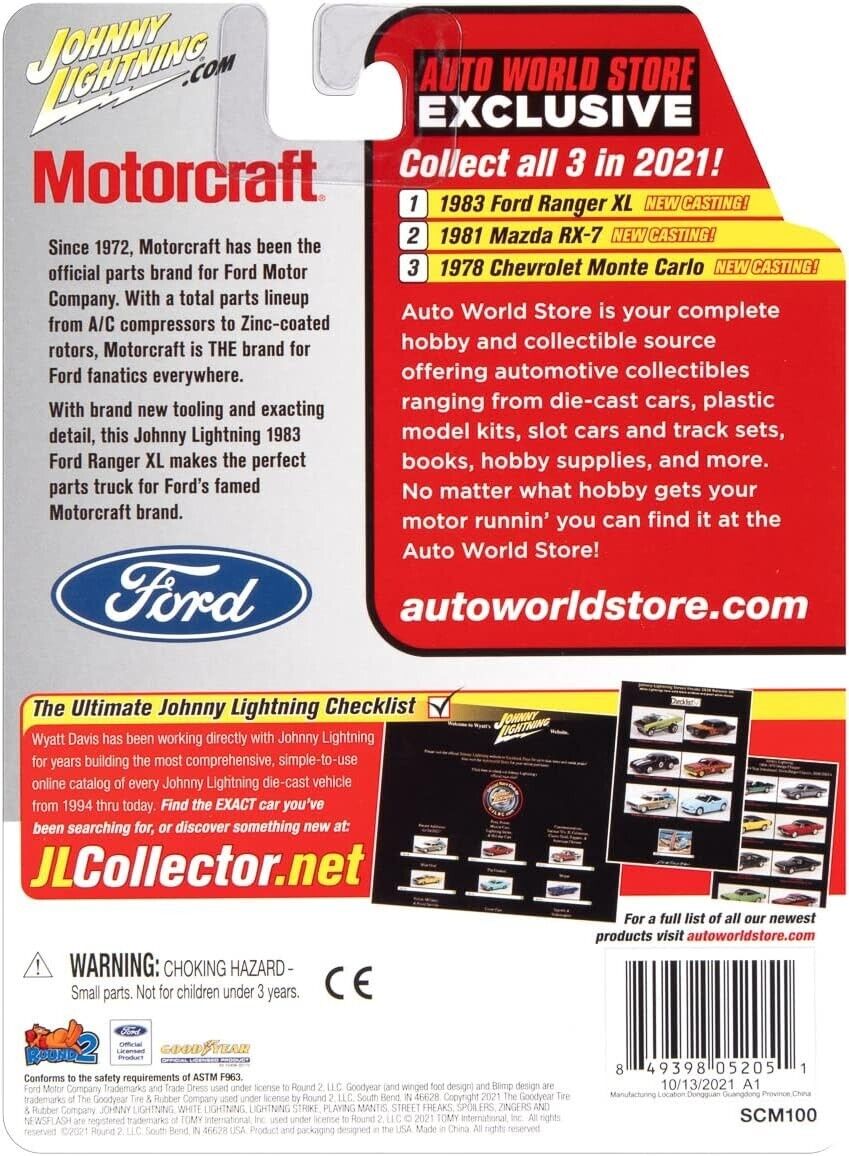Auto World Exclusive - Johnny Lightning 1:64 Scale Diecast - 1983 Ford Ranger XL - SCM100