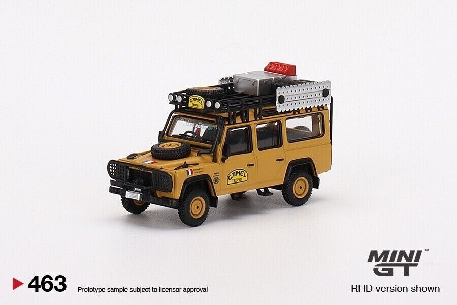 Mini GT 1:64 Diecast Car Land Rover Defender 110 1989 Camel Trophy Team France