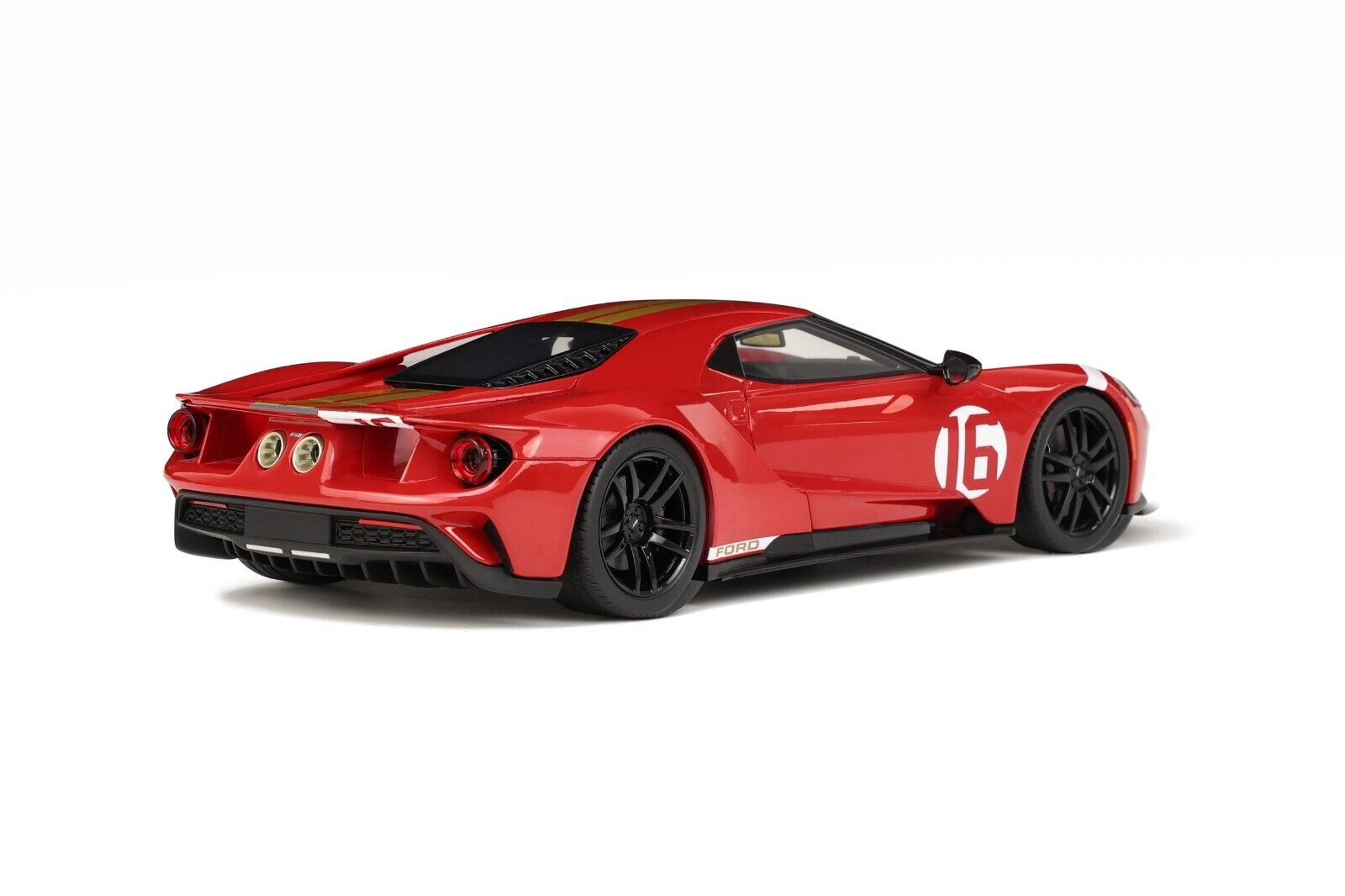 GT Spirit 1:18 Scale Resin Model Car - Ford GT Heritage Edition Alan Mann - Red - GT883