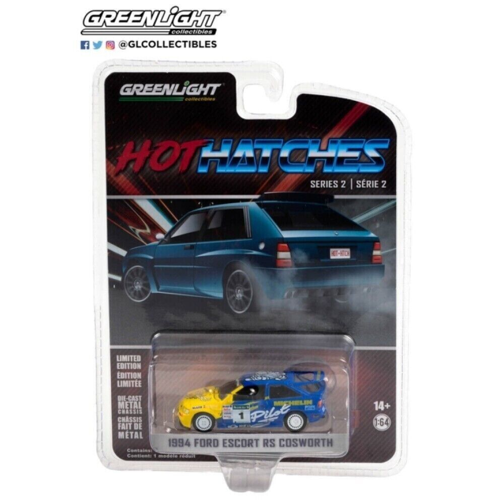 GREENLIGHT 1:64 FORD ESCORT RS COSWORTH MICHELIN PILOT RALLY - RHD