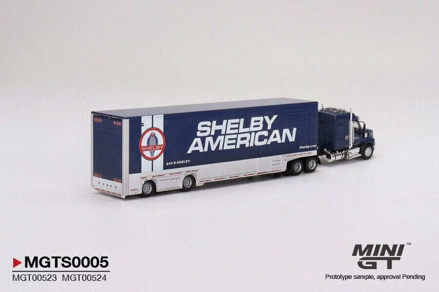 Mini GT 1:64 Diecast Model car - SHELBY AMERICAN Transporter Set and Ford Mustang