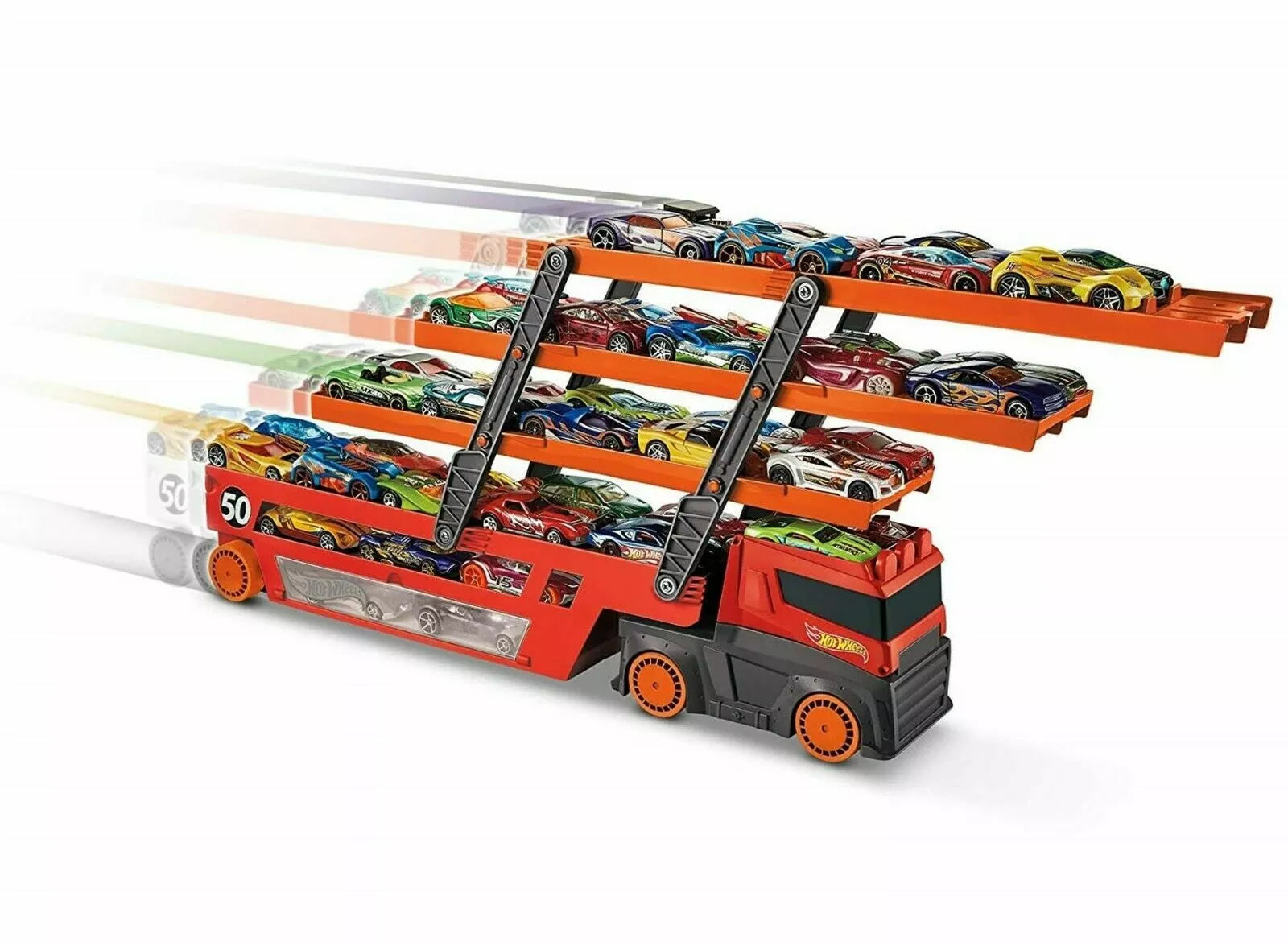 Hot Wheels Mega Hauler Car Transporter, Holds up to 50 Cars - GHR48
