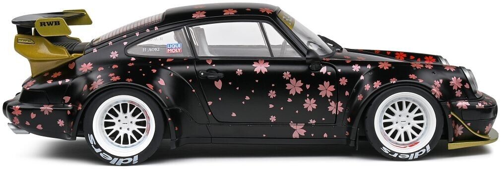 SOLIDO 1:18 Scale Diecast Model, Porsche 911 RWB Bodykit Aoki, Black 2021