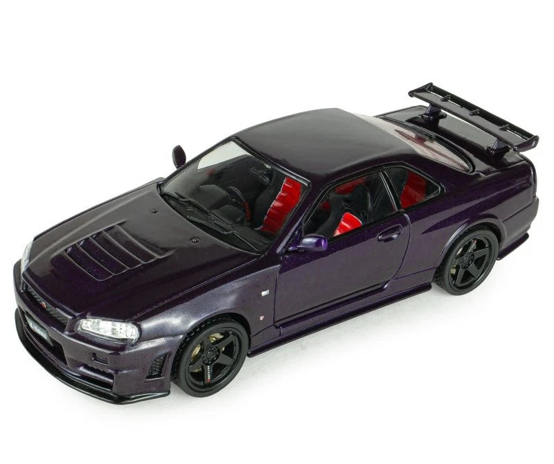 SOLIDO 1:43 Diecast, 2005 Nissan Skyline GT-R (BNR34) with Nismo Parts, Midnight Purple - S4318201