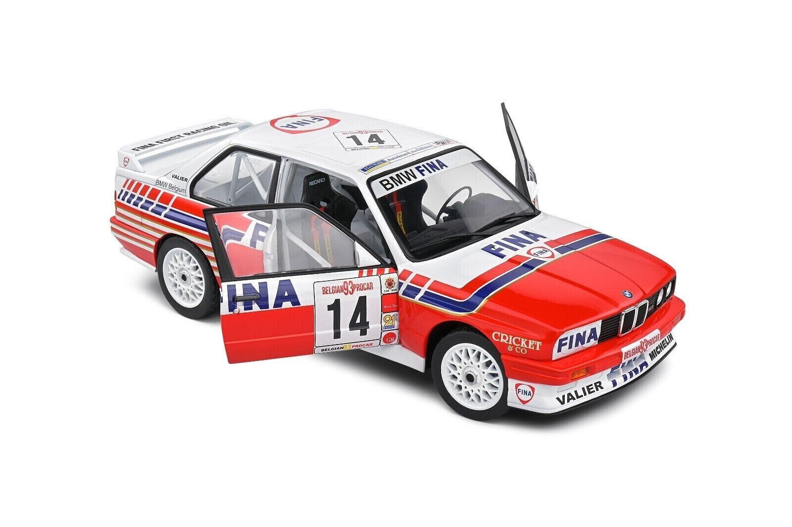 SOLIDO 1:18 Scale Diecast Model, BMW E30 M3 #14 Duez Belgium Procar 1993