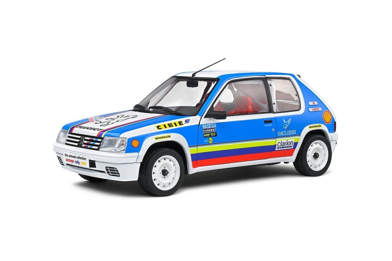Solido 1:18 Diecast Model - Peugeot 205 Rallye 1.9L Shwab Collection 1990