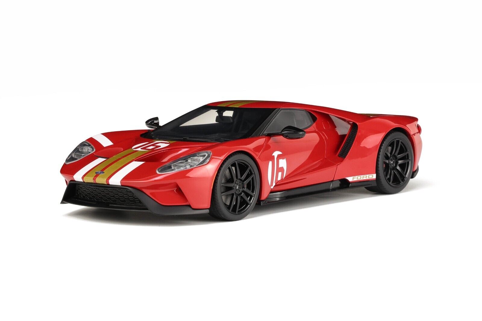 GT Spirit 1:18 Scale Resin Model Car - Ford GT Heritage Edition Alan Mann - Red - GT883
