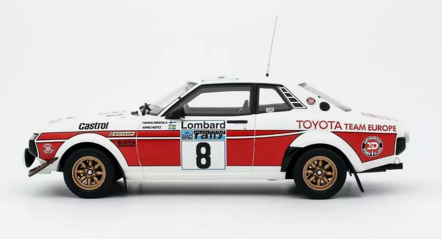 OTTO 1:18 Scale Resin - Toyota Celica 1600 2nd RAC Rally 1977, Hannu Mikkola - Red/White - OT1044
