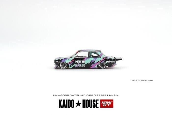 Mini GT 1:64 Scale Kaido House Datsun Kaido 510 pro Street HKS V1 - Black/Green