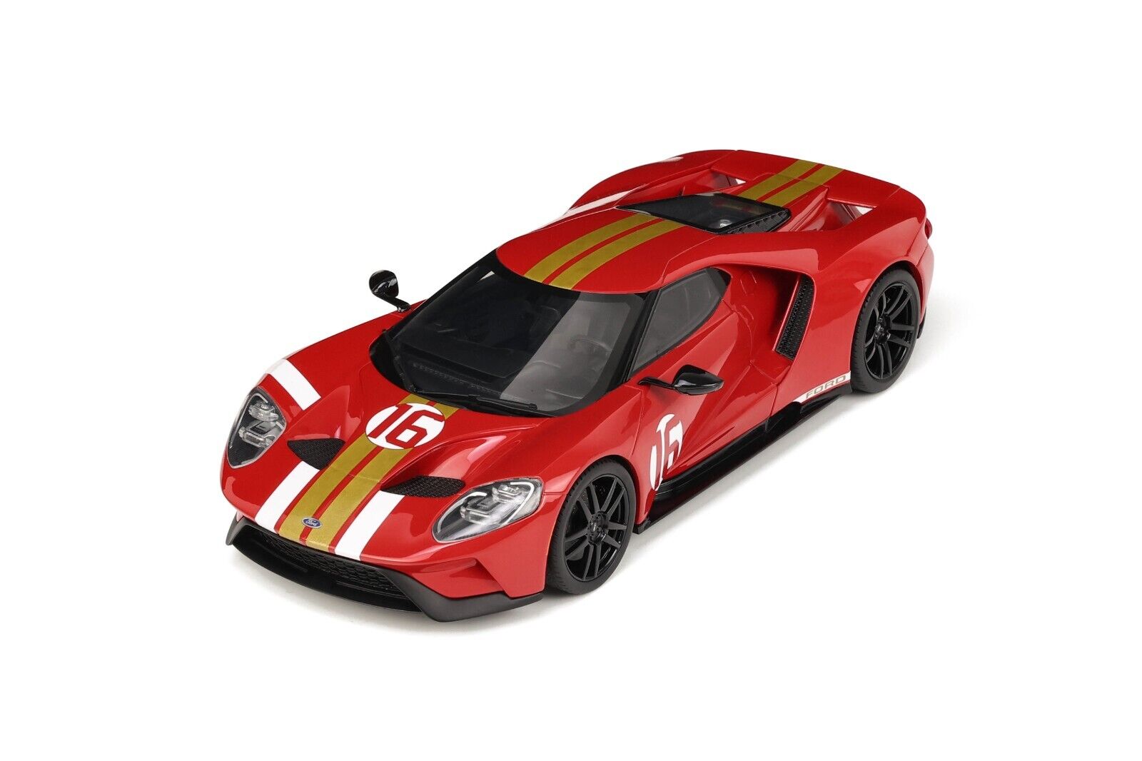 GT Spirit 1:18 Scale Resin Model Car - Ford GT Heritage Edition Alan Mann - Red - GT883