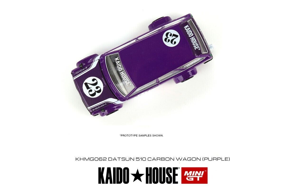 Mini GT 1:64 Scale Kaido House Datsun Kaido 510 Wagon Carbon Fiber V1, Purple - KHMG062