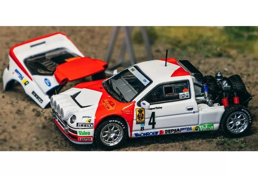 TARMAC WORKS 1:64 - Ford Rs200 Rallye Catalunya 1986 Antonio Zanini/Josep Autet, White/Red - T64P-001-86RC04