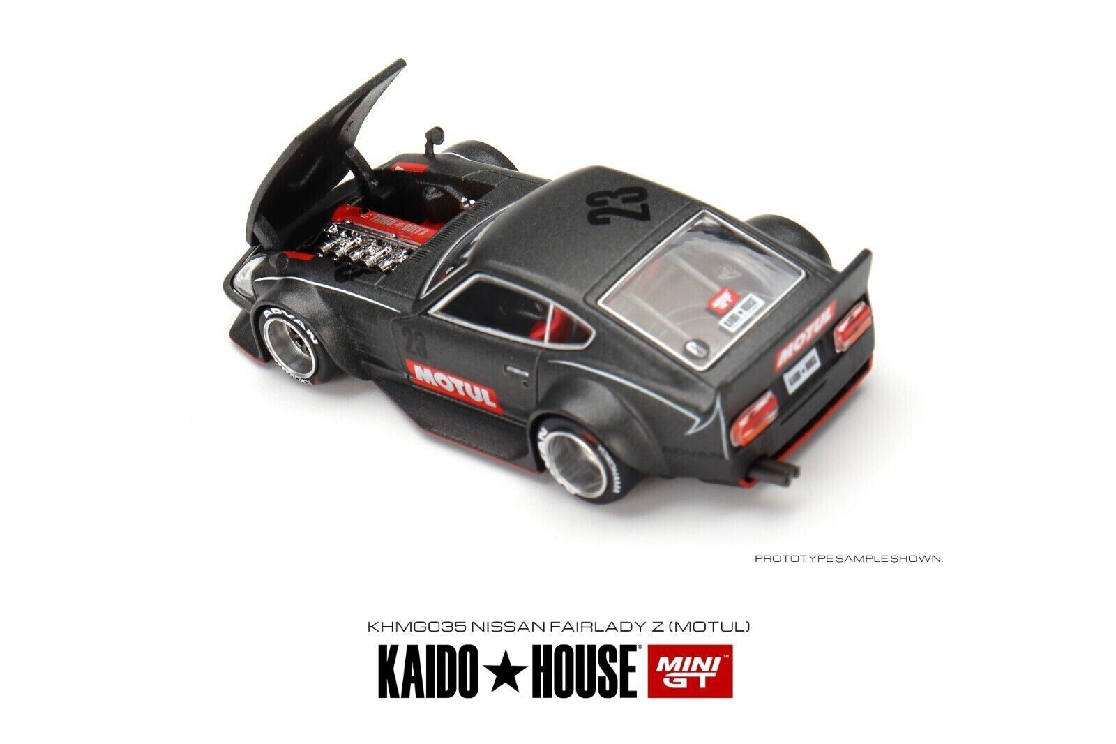 Mini GT 1:64 Scale Kaido House Datsun Fairlady Z Motul V1 Grey - KHMG035