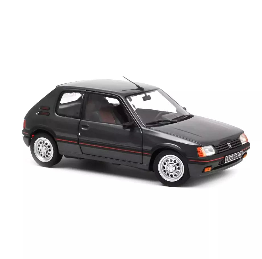 NoRev 1:18 Scale Diecast Car, 1988 Peugeot 205 1.6 GTi, Graphite Grey - 184845