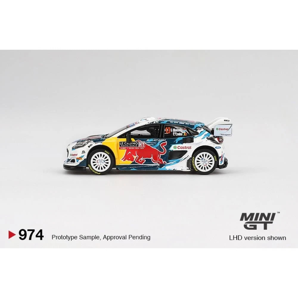 Mini GT 1:64 Ford Puma Rally1 #13, 2024 Rally Monte Carlo M-Sport Ford WRT, White/Red/Blue/Yellow, LHD - MGT00974-L
