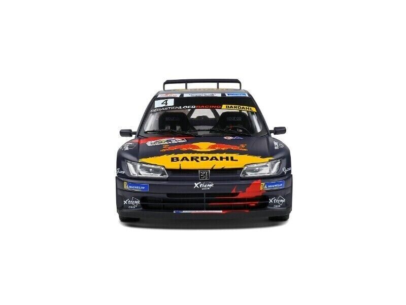 SOLIDO 1:18 Scale Diecast - Peugeot 306 Maxi Rally Du Mont Blanc Red Bull S.Loeb
