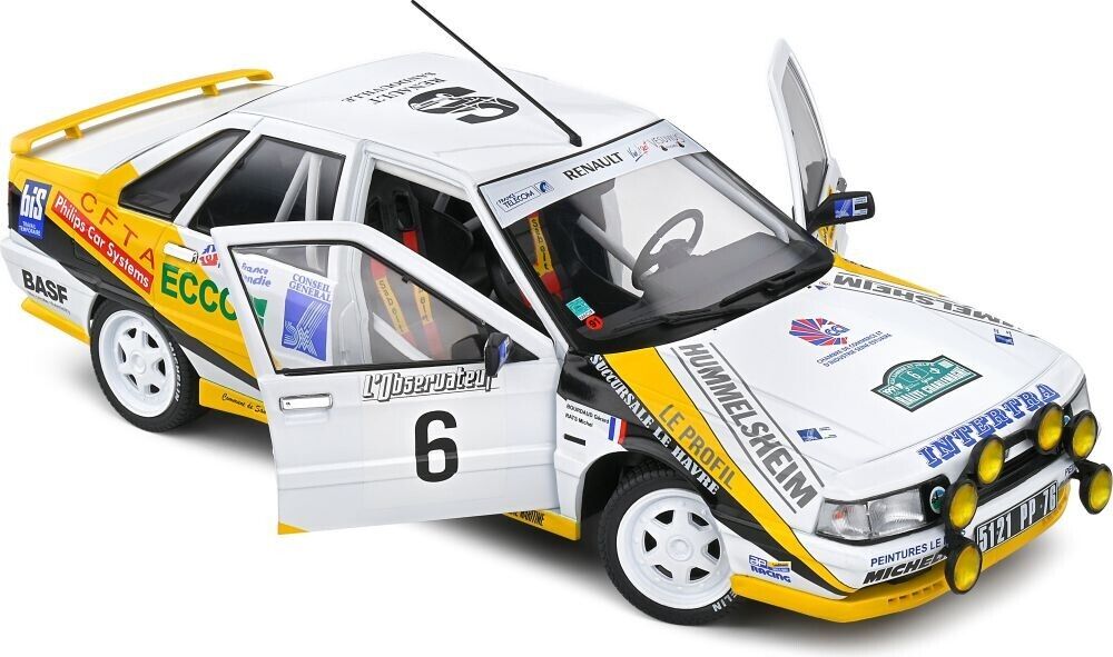 SOLIDO 1:18 Scale Diecast - Renault R21 Turbo GR.A White Rally Charlemagne 1991