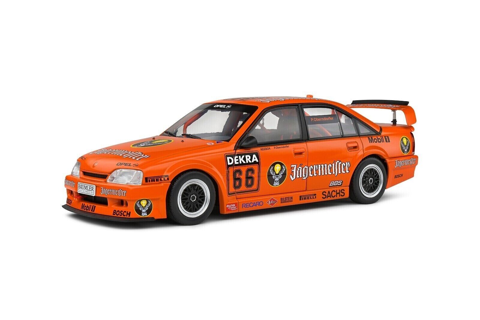 SOLIDO 1:18 Scale Diecast Model, 1991 Opel Omega Evolution 500 No 66 DTM Orange