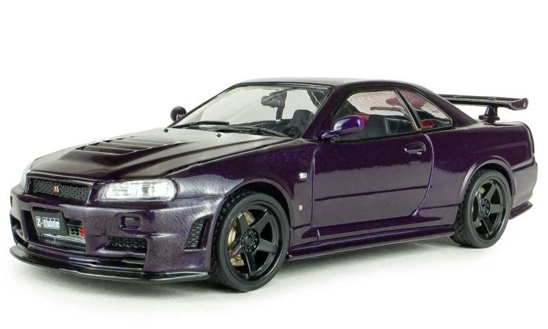 SOLIDO 1:43 Diecast, 2005 Nissan Skyline GT-R (BNR34) with Nismo Parts, Midnight Purple - S4318201