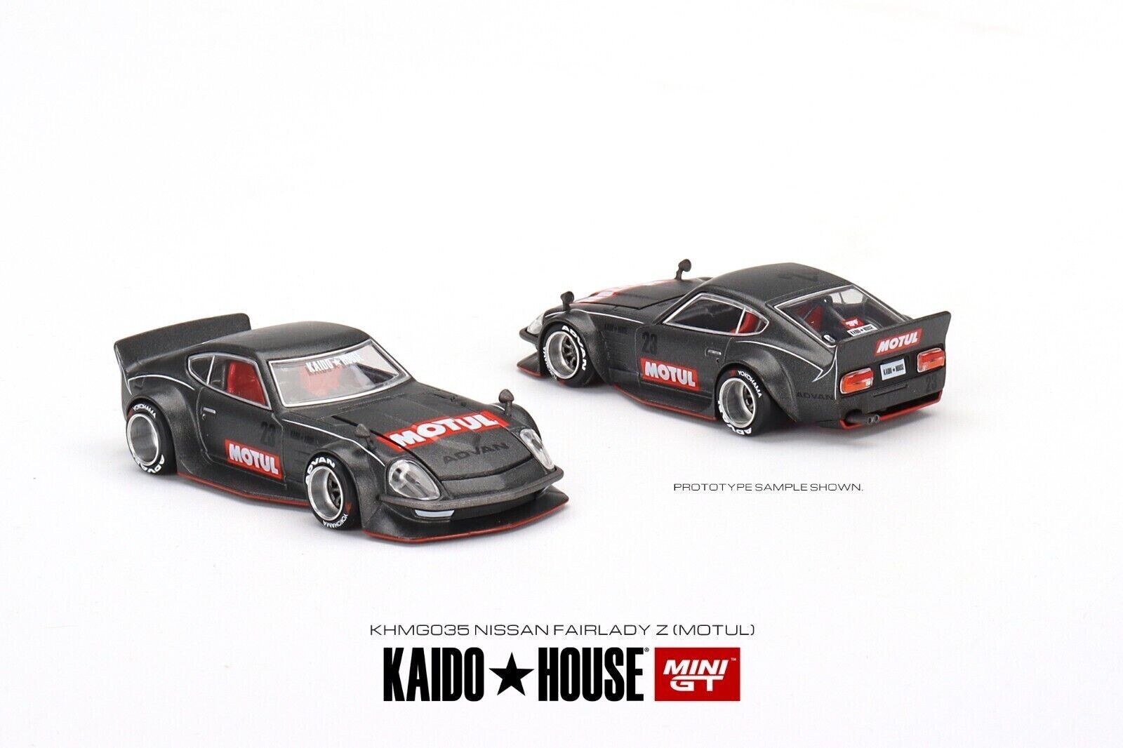 Mini GT 1:64 Scale Kaido House Datsun Fairlady Z Motul V1 Grey - KHMG035