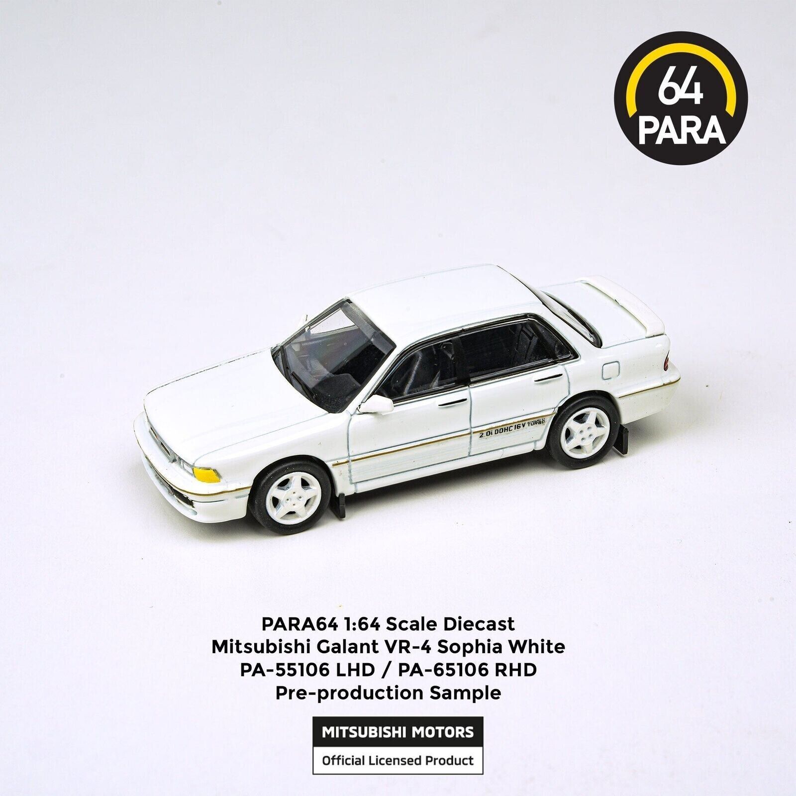 PARA64 1:64 Scale Diecast Model Car - Mitsubishi Galant VR-r Sophia White (RHD)