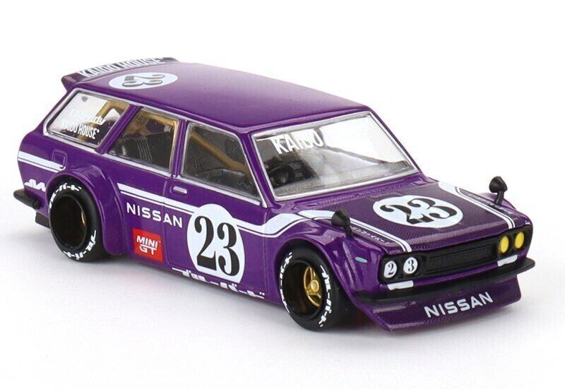 Mini GT 1:64 Scale Kaido House Datsun Kaido 510 Wagon Carbon Fiber V1, Purple - KHMG062