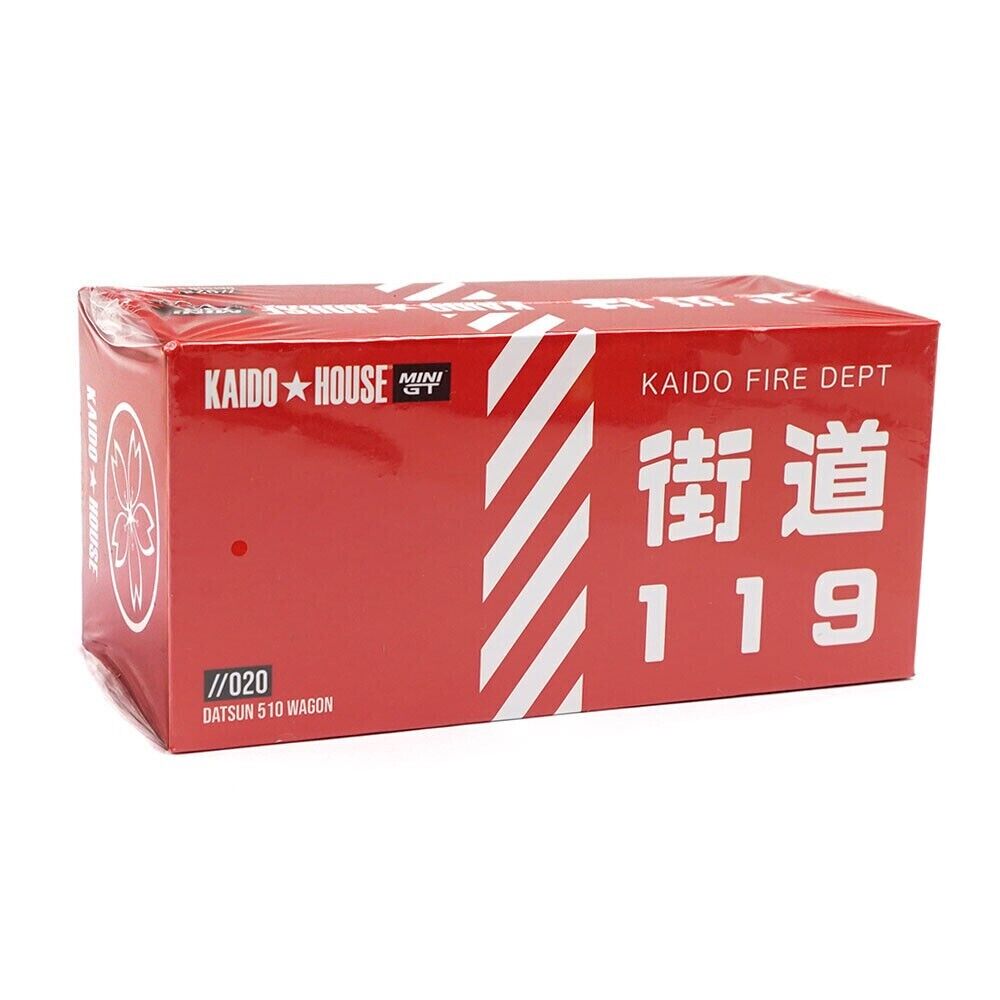 Mini GT 1:64 Scale Kaido House Datsun Kaido 510 Wagon Fire V1, Red - KHMG020