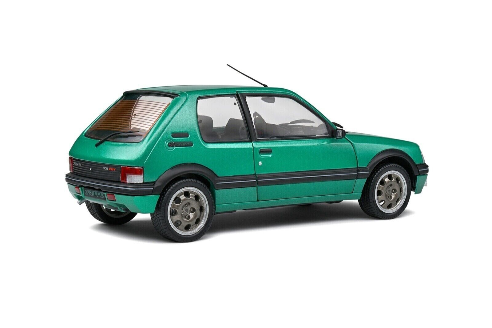 SOLIDO 1:18 Scale Diecast Model Car, Peugeot 205 GTI Griffe 1992 - Met Green