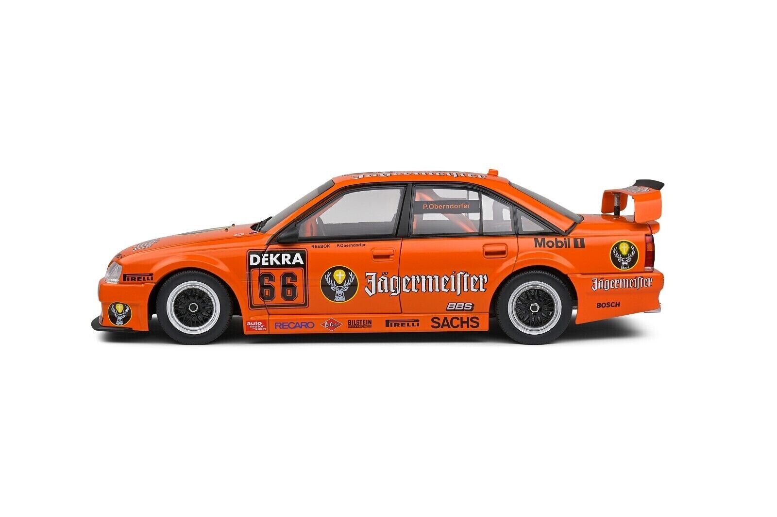 SOLIDO 1:18 Scale Diecast Model, 1991 Opel Omega Evolution 500 No 66 DTM Orange